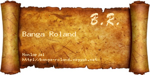Banga Roland névjegykártya